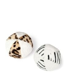 Flipper Pet Sesli Leopar Desenli Peluş Top Oyuncak Beyaz/Siyah