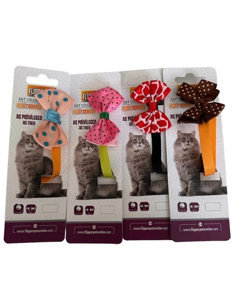 FLİPPER PET PAPYONLU KEDİ BOYUN TASMASI 10'LU SET