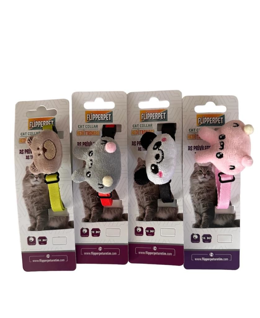 FLİPPER PET FİGÜRLÜ KEDİ BOYUN TASMASI 10'LU SET