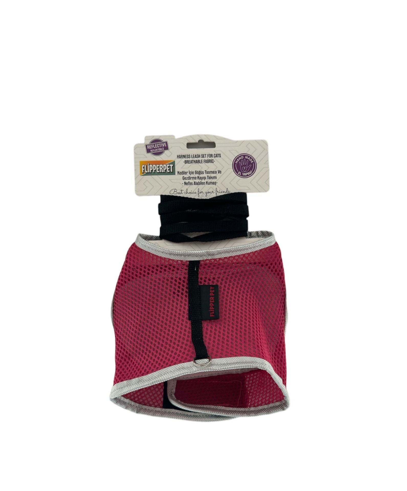 FLİPPER PET ELBİSELİ KEDİ GÖĞÜS TASMASI PEMBE
