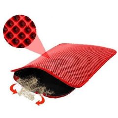 FLİPPER PET KIRMIZI ELEKLİ KEDİ TUVALET PASPASI PVC 60X80CM